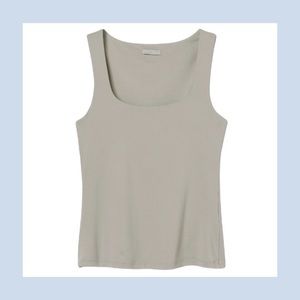 H&M Taupe Square Neck Fitted Tank Top